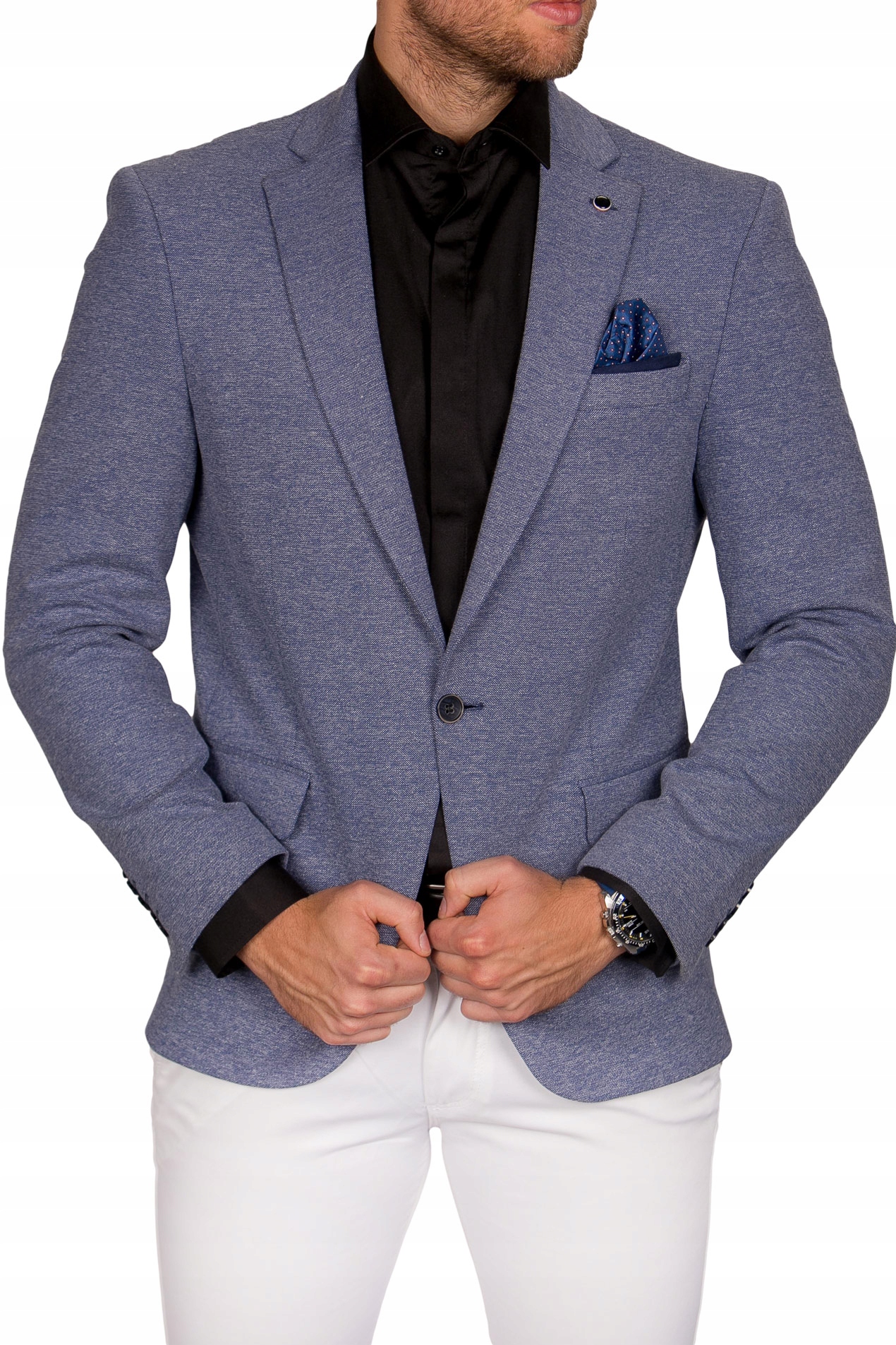 Modna marynarka męska niebieska Fp-5 rozm. 50 Model fp-5