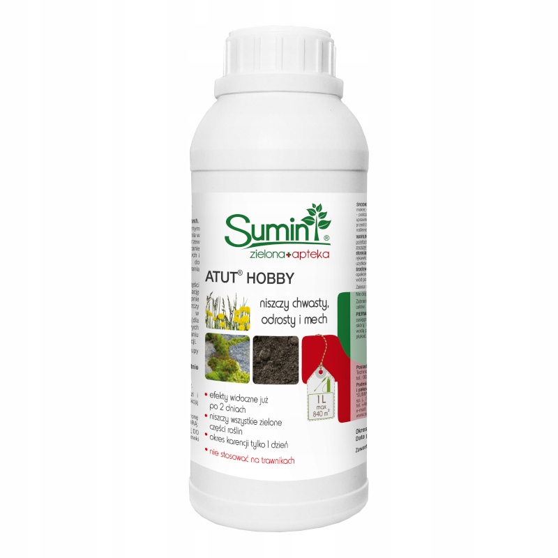 Środek chwastobójczy Sumin Atut Hobby 1000 ml zwalcza chwasty i mech 1L