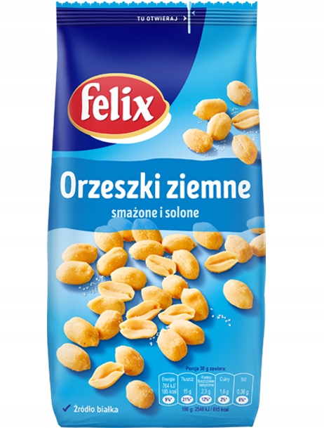 8 Sztuk Felix Orzeszki Ziemne Smażone Solone 220G Torebka