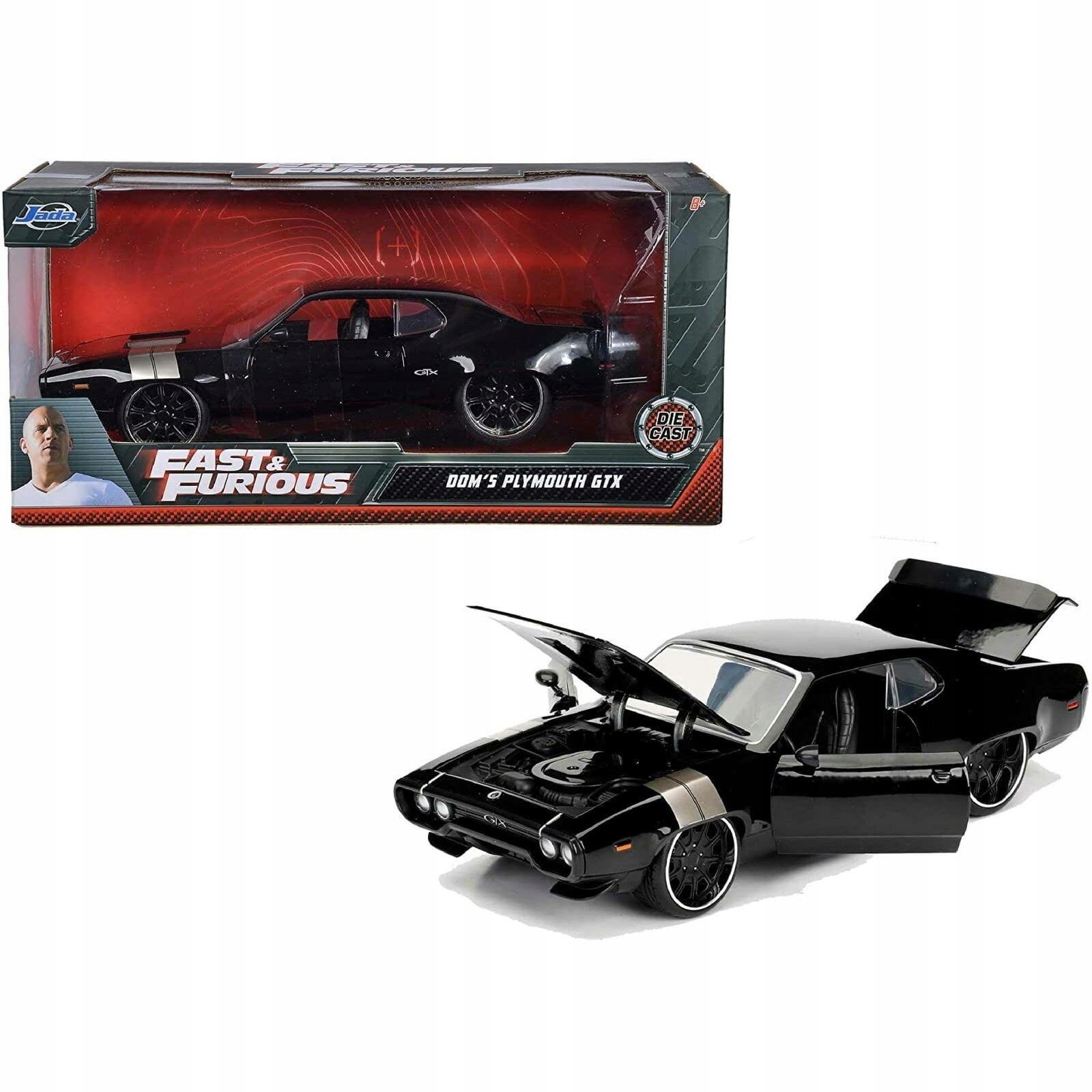 Jada Toys 1972 Plymouth Gtx Model z Rychlých a Zběsilých 1:24 Černá