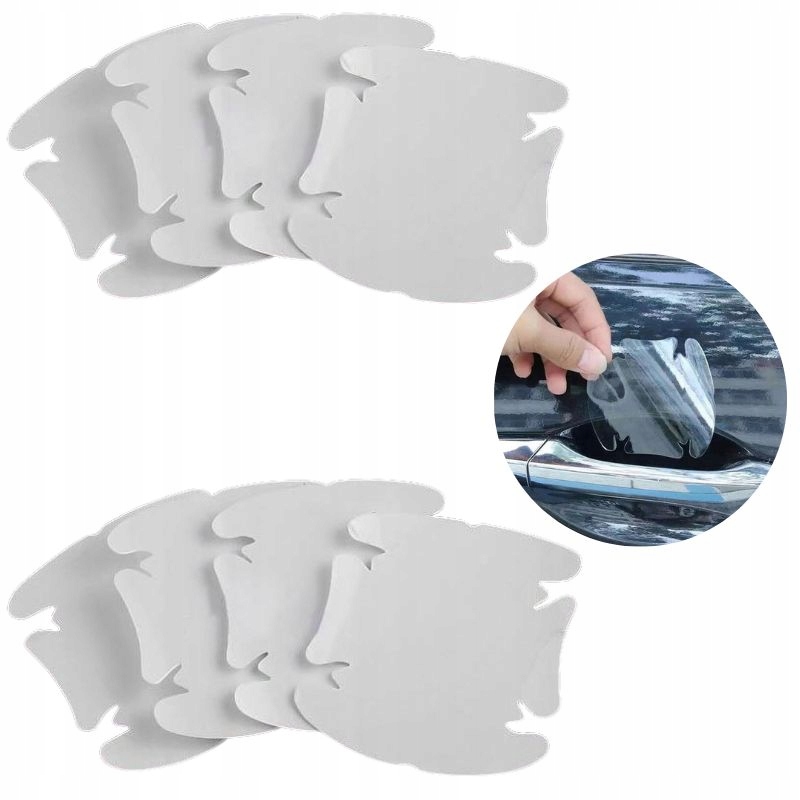 FOLIA OCHRONNA POD KLAMKI DRZWI AUTA SAMOCHODU 8X