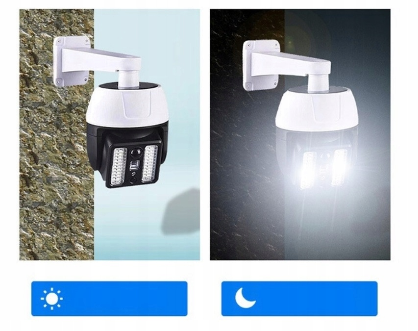 ATRAPA KAMERY PRZEMYSŁOWA DIODA SOLARNA OBROTOWA Kolor biały