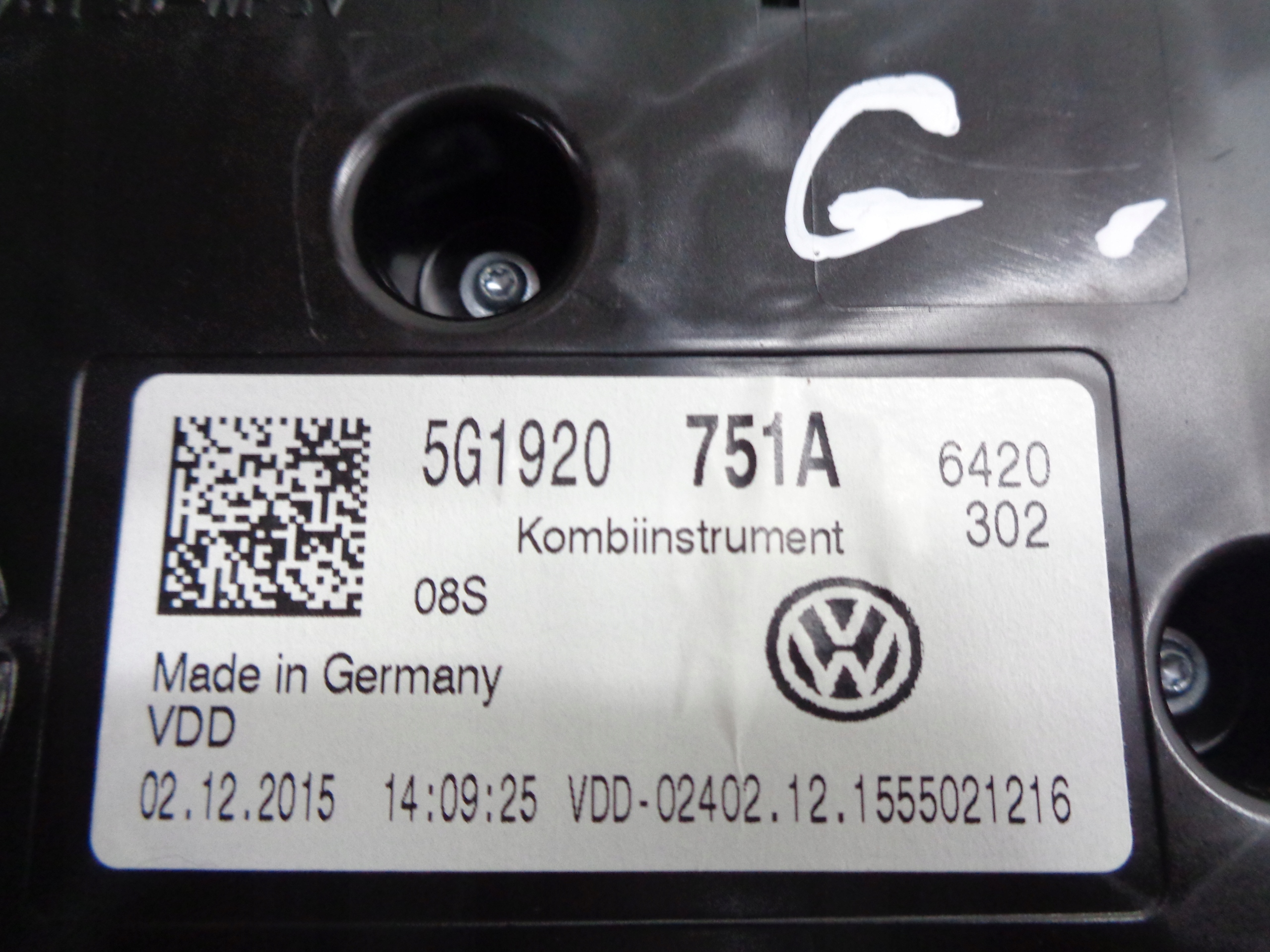 VW GOLF VII 2.0 TDI CRL dials dials 5G1920751A