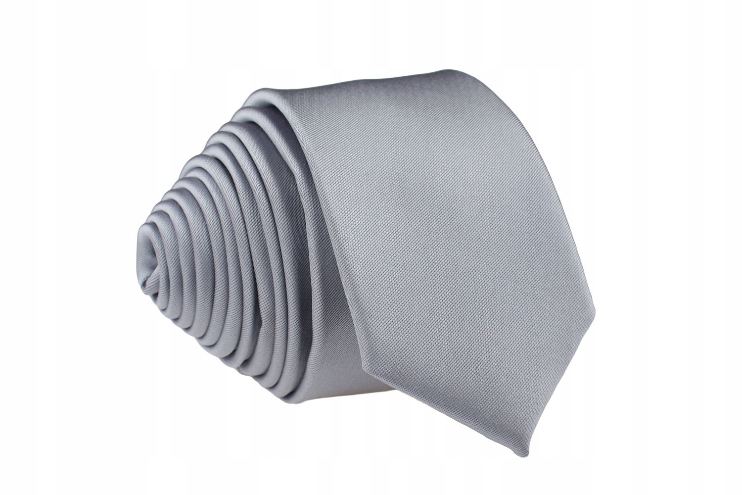 WĄSKI KRAWAT ŚLEDŹ ŚLEDZIK 5 cm - SZARY / STALOWY Marka Tissino