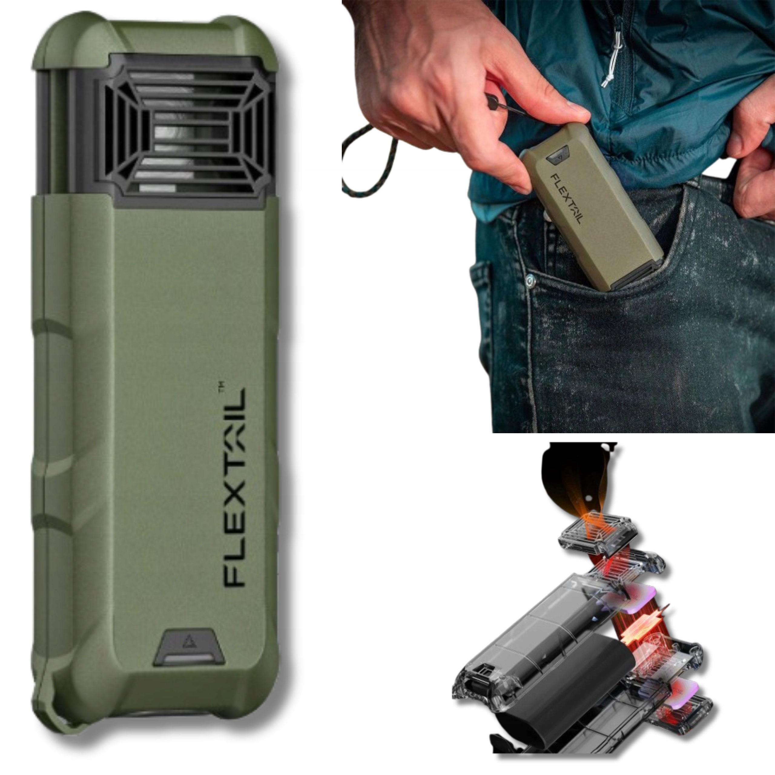 PowerBank 9600 mAh Military Vodotěsný odpuzovač proti komárům 2v1 IPX65