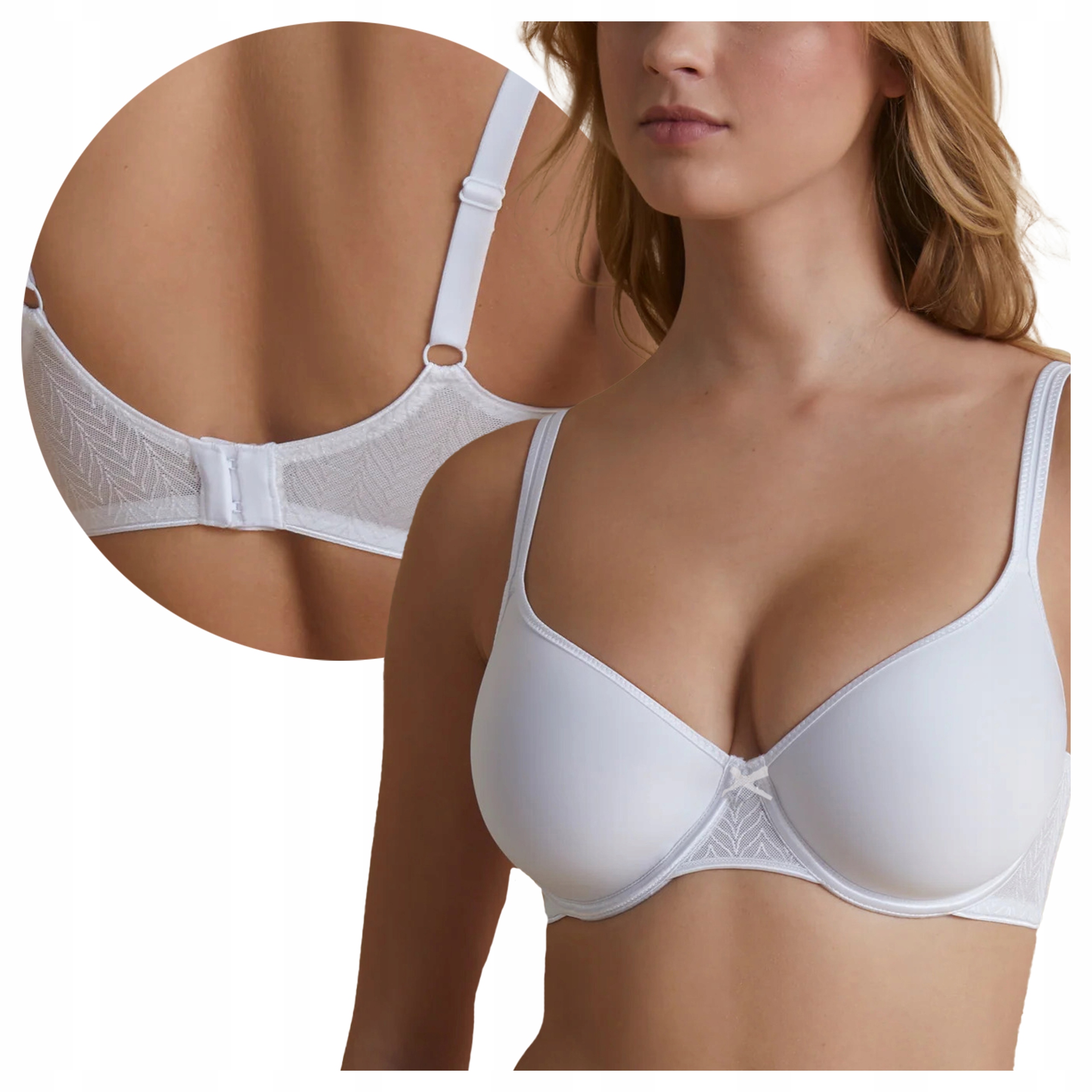 Hladká podprsenka s lehkým zpevněním na kosticích Fabiola, bílá, 90D