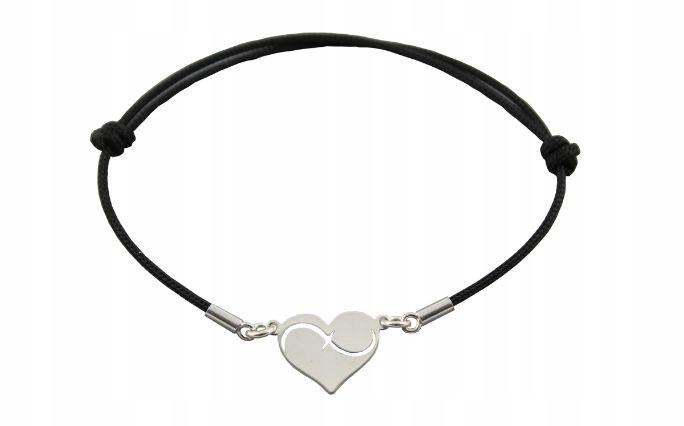 

Bransoletka Srebrna Sznurkowa Serce Z Infinity 925