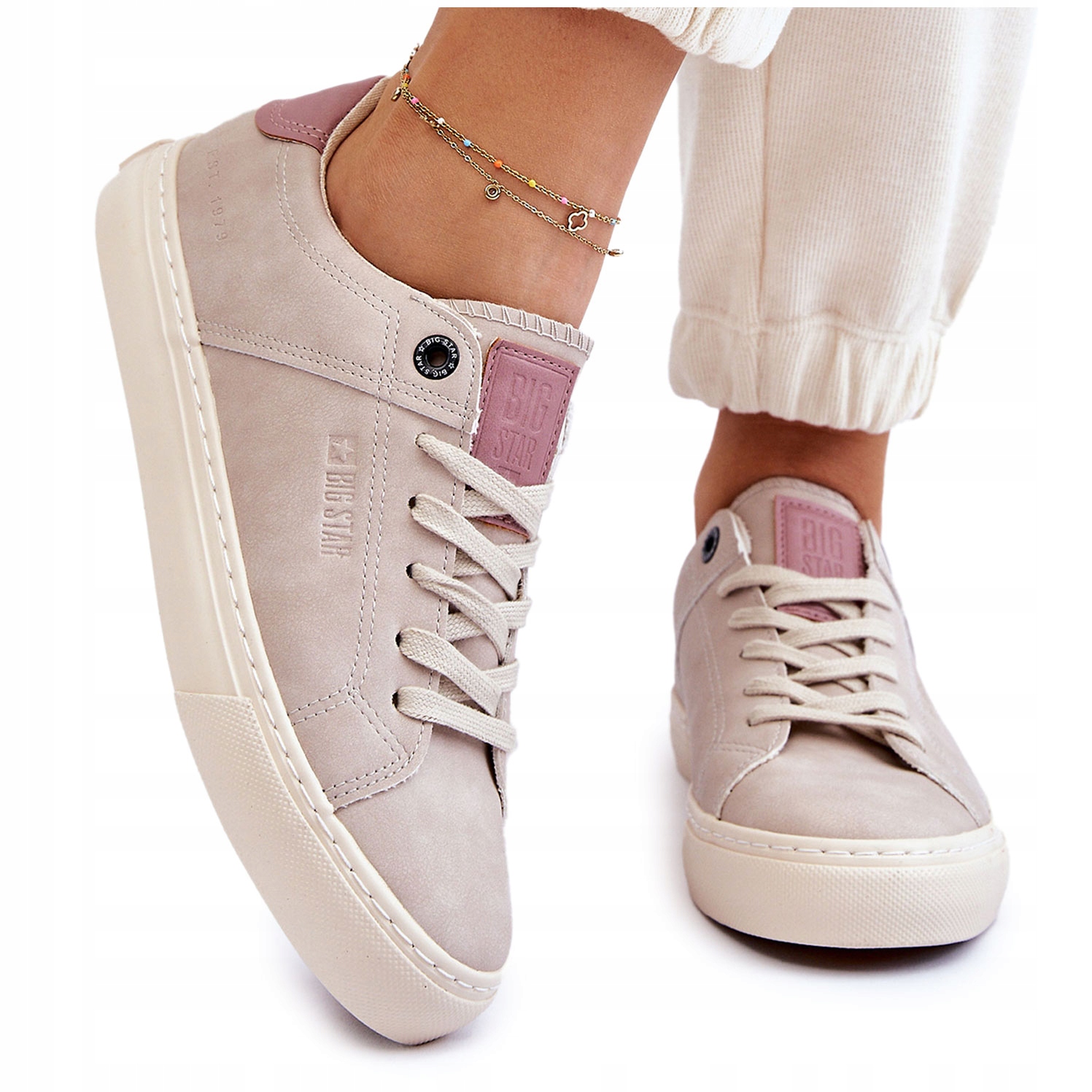 

Damskie Sneakersy Big Star LL274399 Beżowe 39