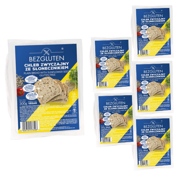 5 x Bezgluten chléb obecný se slunečnicí Bezgluten