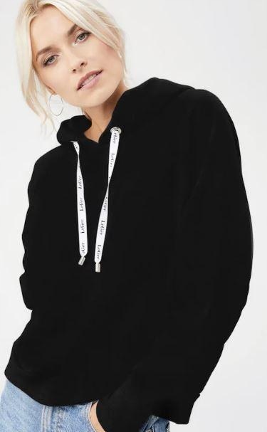 LE GER DAMSKA CZARNA BLUZA Z KAPTUREM 34
