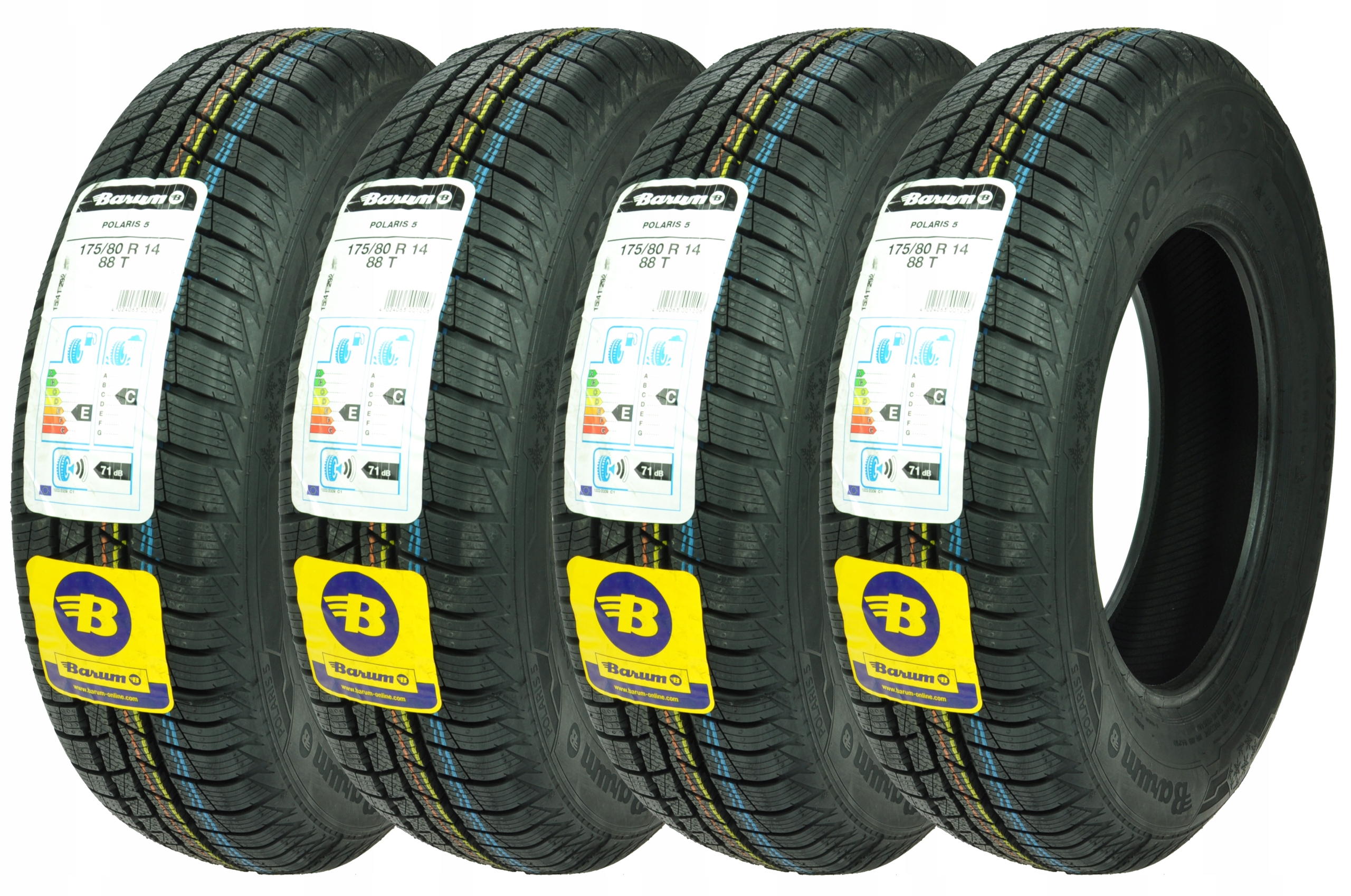 

4 x 175/80R14 88T Polaris 5 Barum Zima