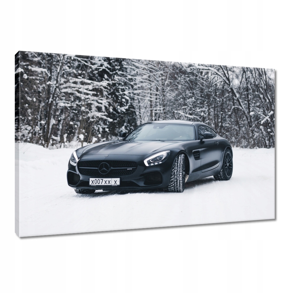 

Obrazy 90x60 Czarny Mercedes Zima