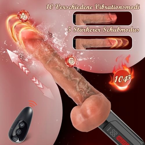 DILDO 5 Funkcji Pchających 10 Trybów Wibracji Zabawka Erotyczna Dla Par — miniatura 3