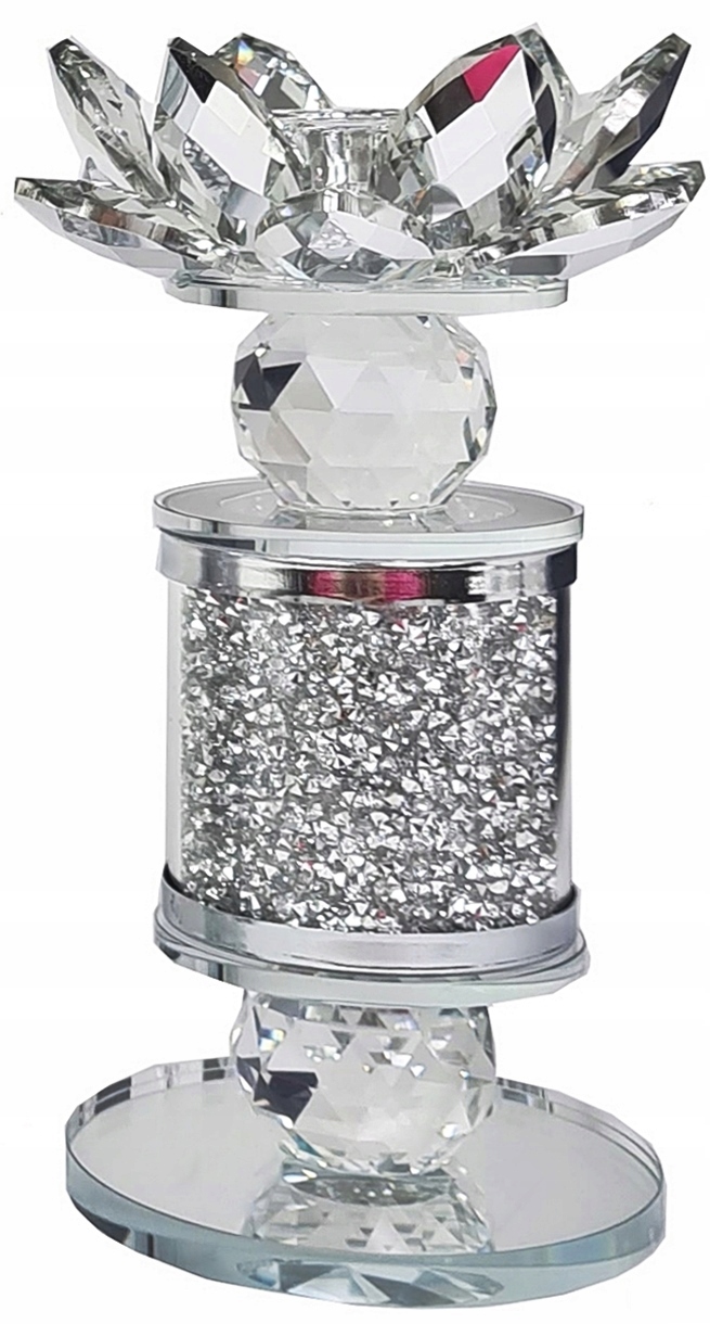 ŚWIECZNIK LAMPION GLAMOUR KRYSZTAŁ LOTOS OUTLET AJS74