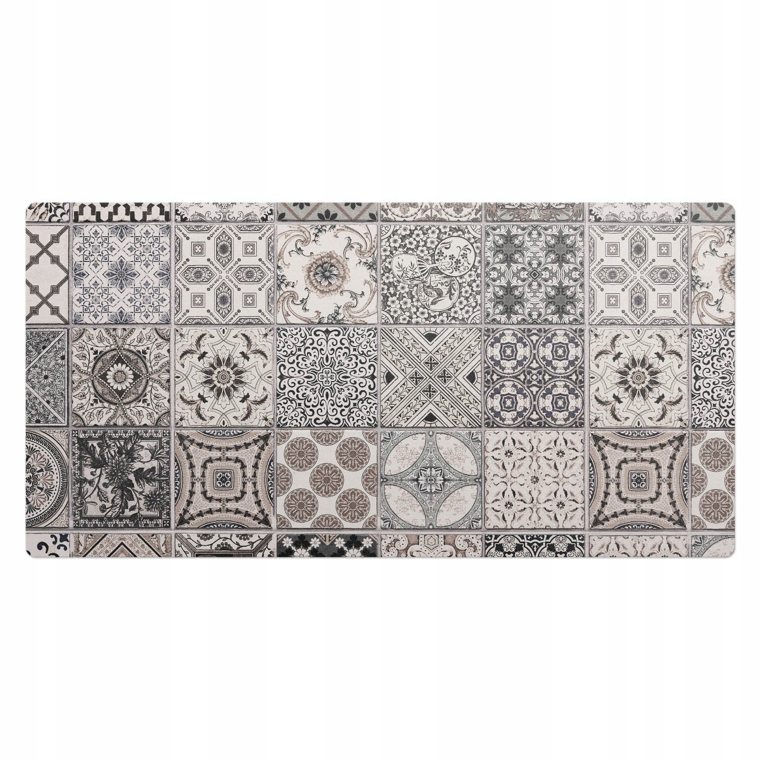 Moderní podložka na psací stůl pro práci na dálku Retro, dlaždicový vzor, 100 x 50 cm