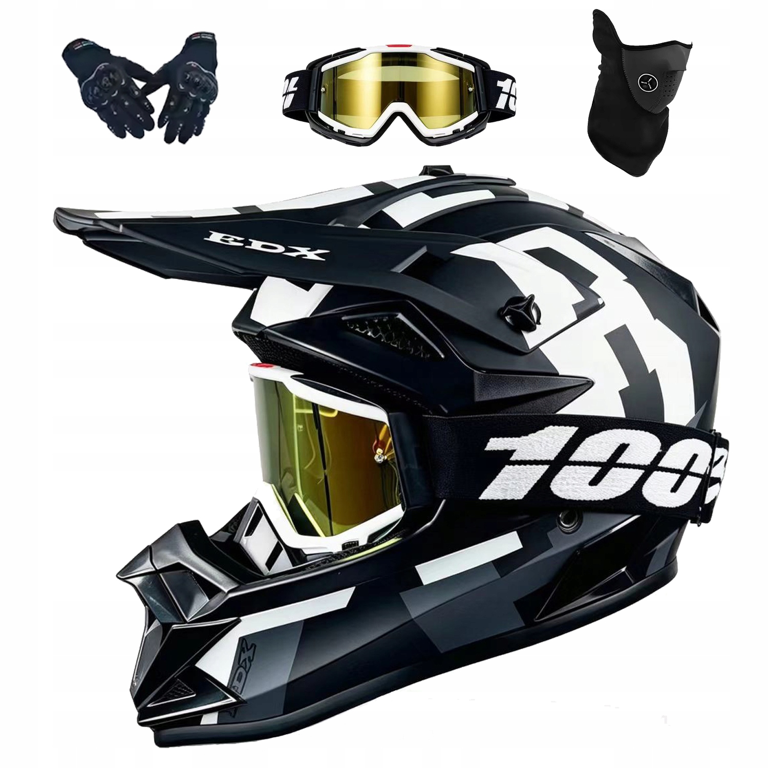 Helma Na Elektrickou Koloběžku Cross Enduro Quad Bmx Helma Brýle Rukavice L