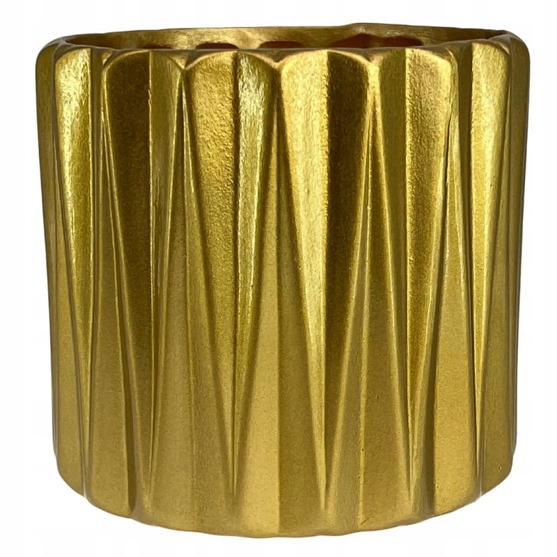 

Złota osłonka doniczka 13 cm geometryczna