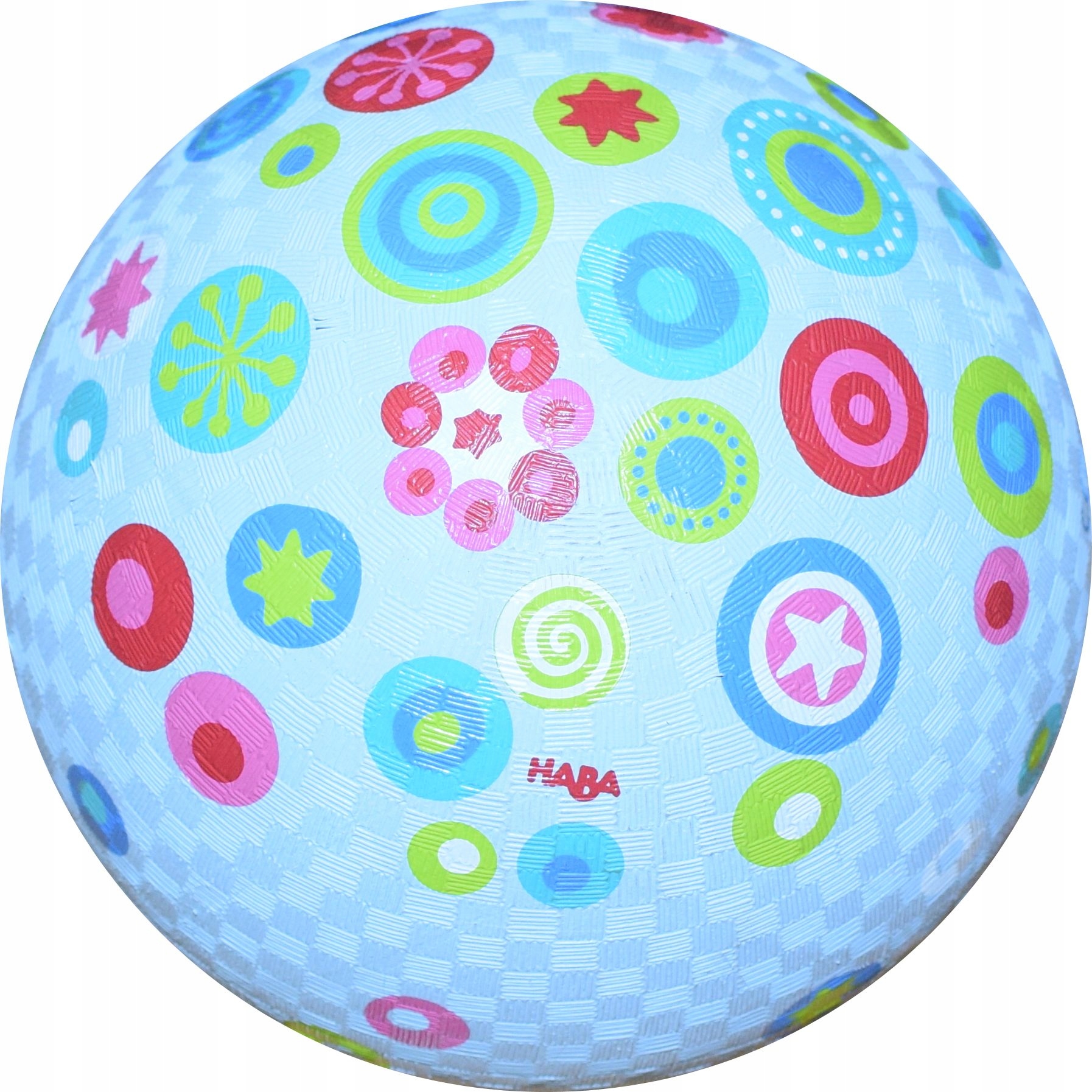 PIŁKA GUMOWA Haba NIEBIESKA WE ZWORY MOCNA WYTRZYMAŁA 17,8CM