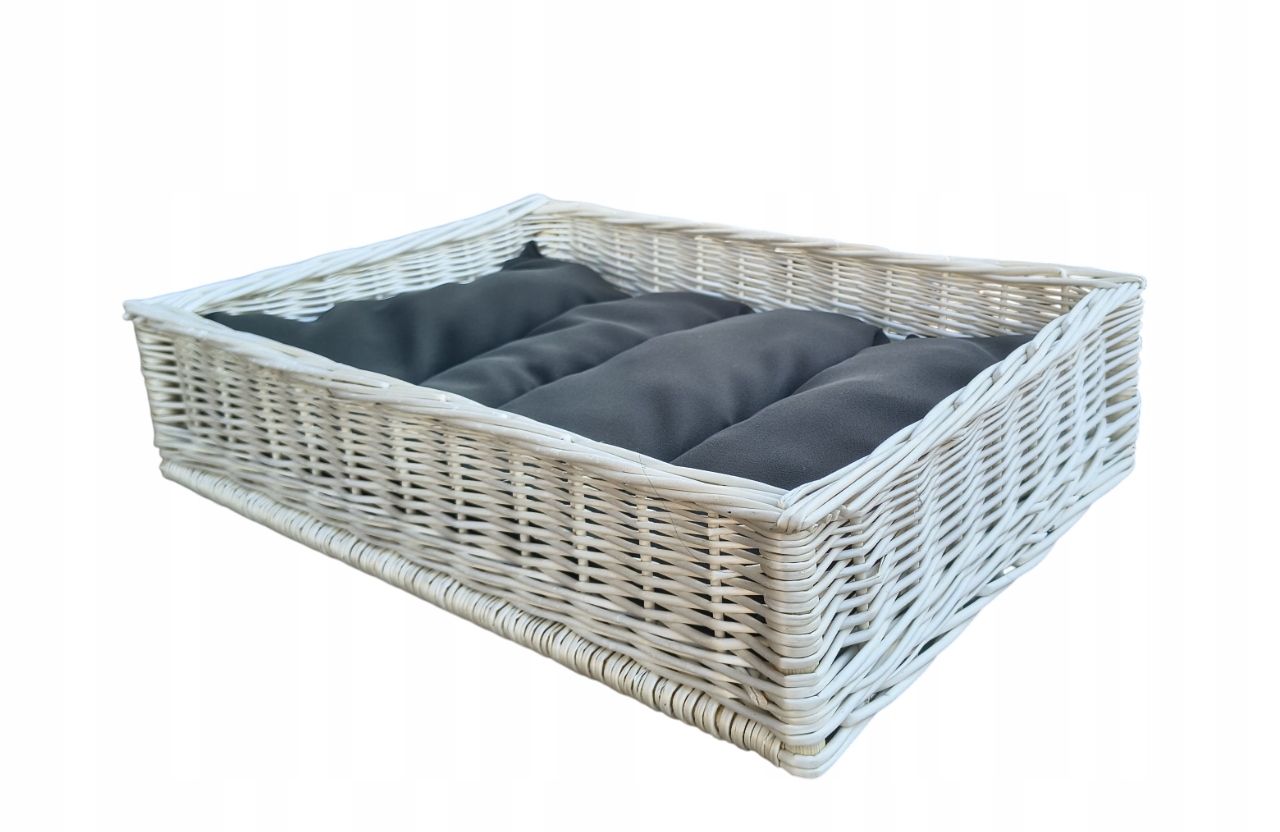 Leżak wiklinowy dla psa/ kota Legowisko w kolorze Ecru 60cm