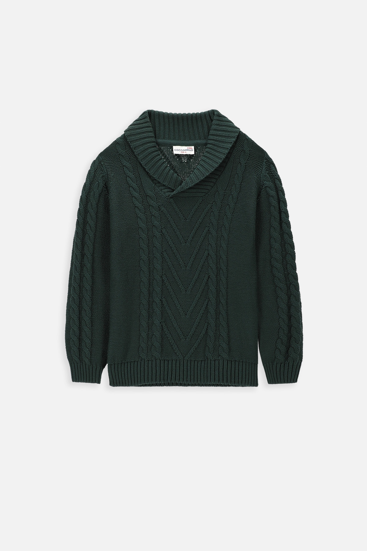 Coccodrillo sweterek dziecięcy zielony bawełna