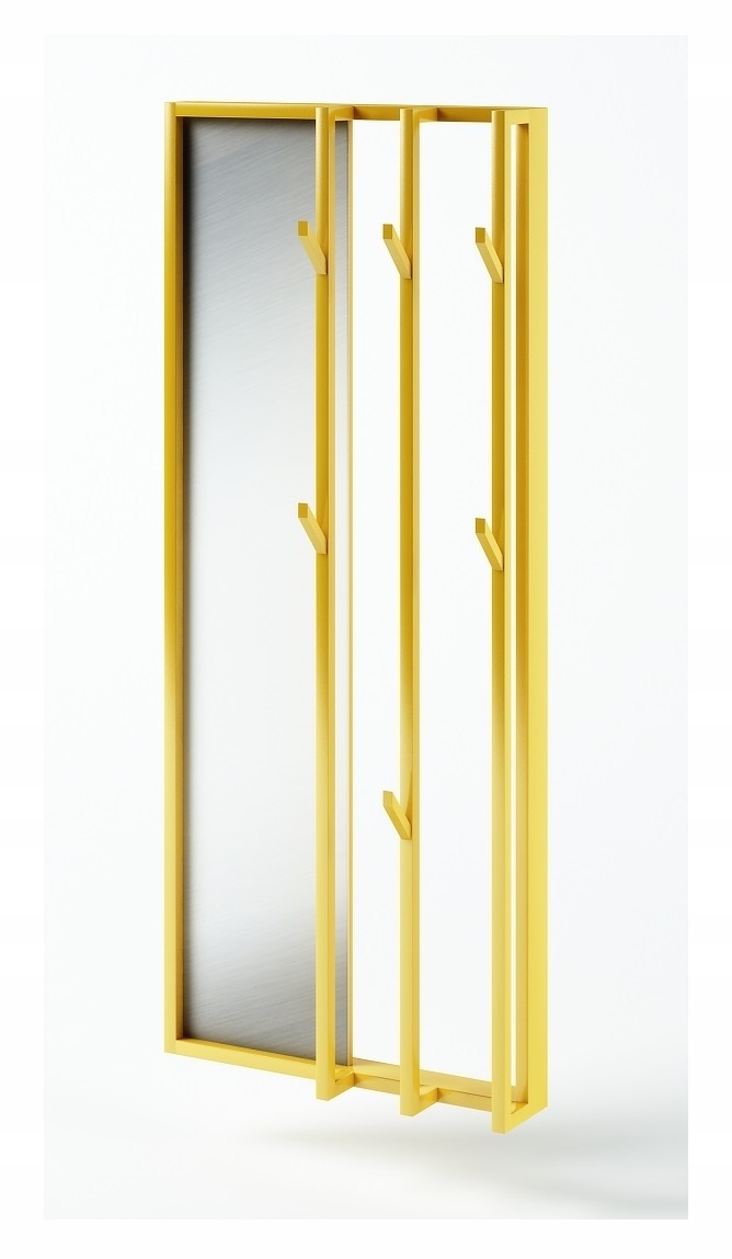 

Wieszak przedpokój loft wiszący metal lustro złoty