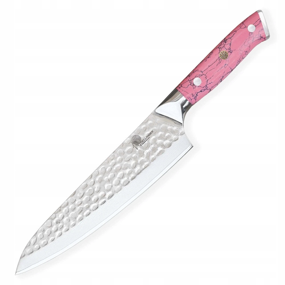 Nôž Chef/Gyuto 210 mm Pink Stone Tsuchime Damascus