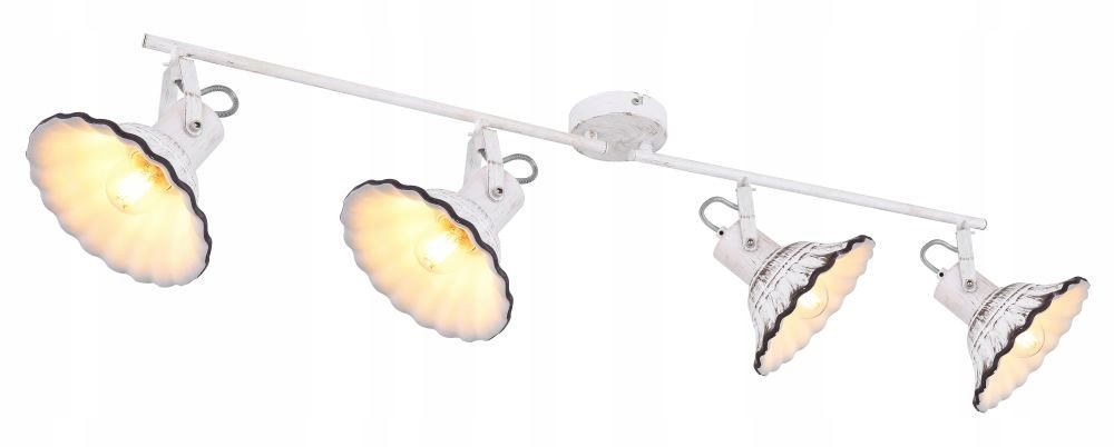 

Biała czteropunktowa lampa sufitowa Jowita Globo