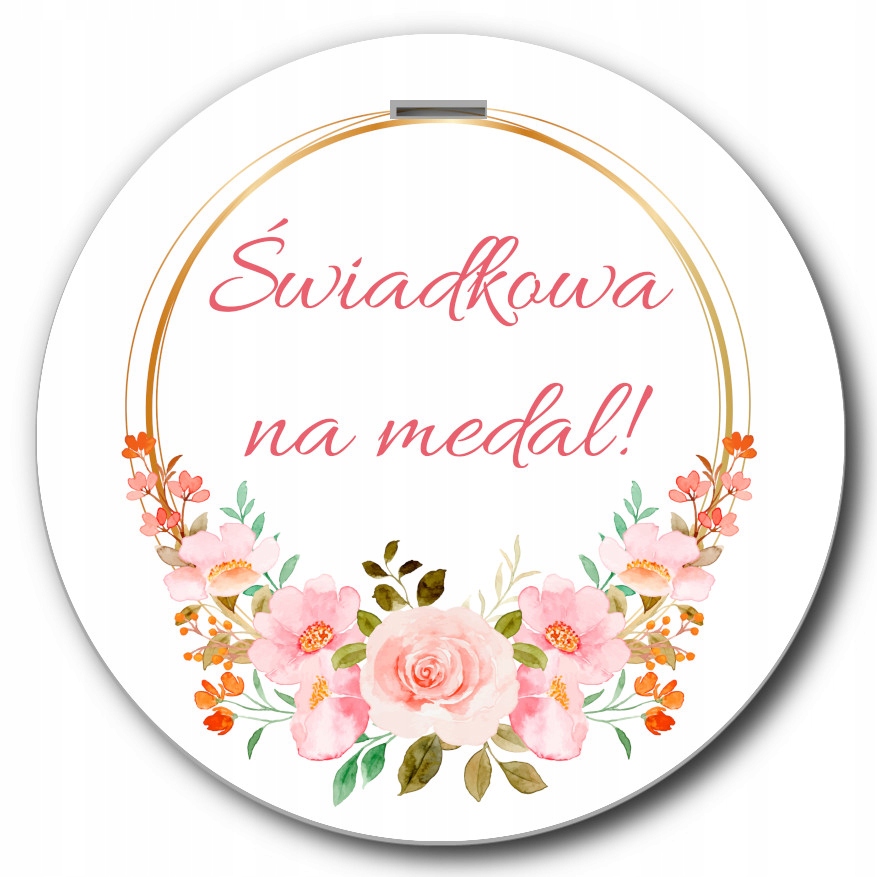 

Medal z kwiatami na podziękowanie dla Świadkowej