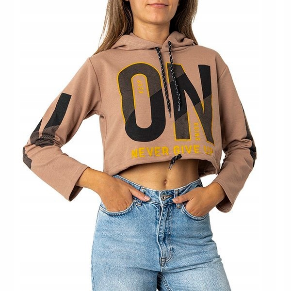 

5034 Brown Brązowa Damska Bluza Crop Top L/XL - 41