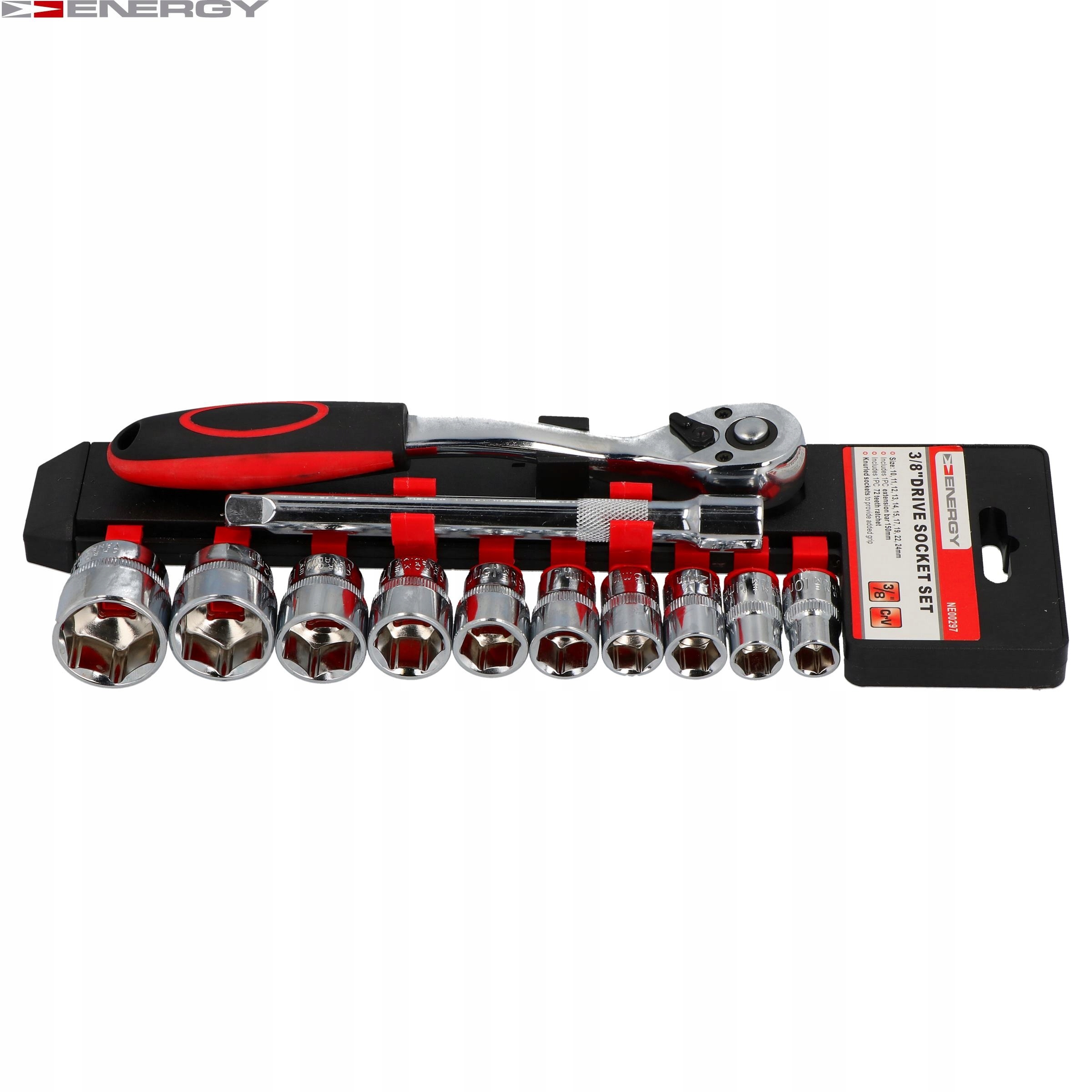 ZESTAW NASADEK + GRZECHOTKA 3/8" 11-EL. Marka Energy