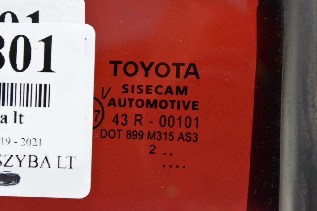 window bodywork left rear part TOYOTA C-HR 1 and 19-21