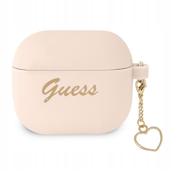 Etui Guess Silicone Charm Heart Collection na AirPods 3 różowe Guess