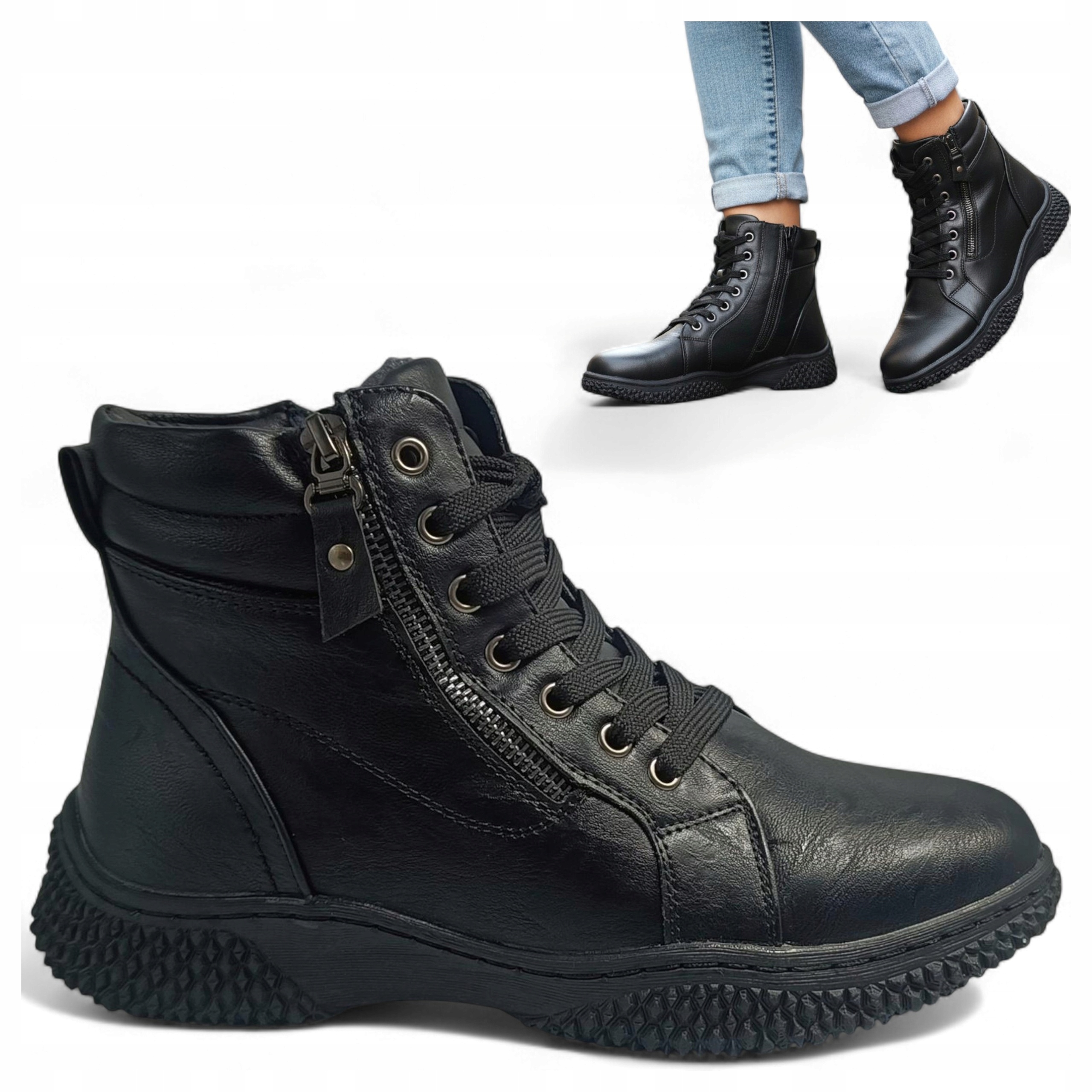 37 Dámské zimní teplé boty Pohodlné boty na nízkém podpatku Unisoft