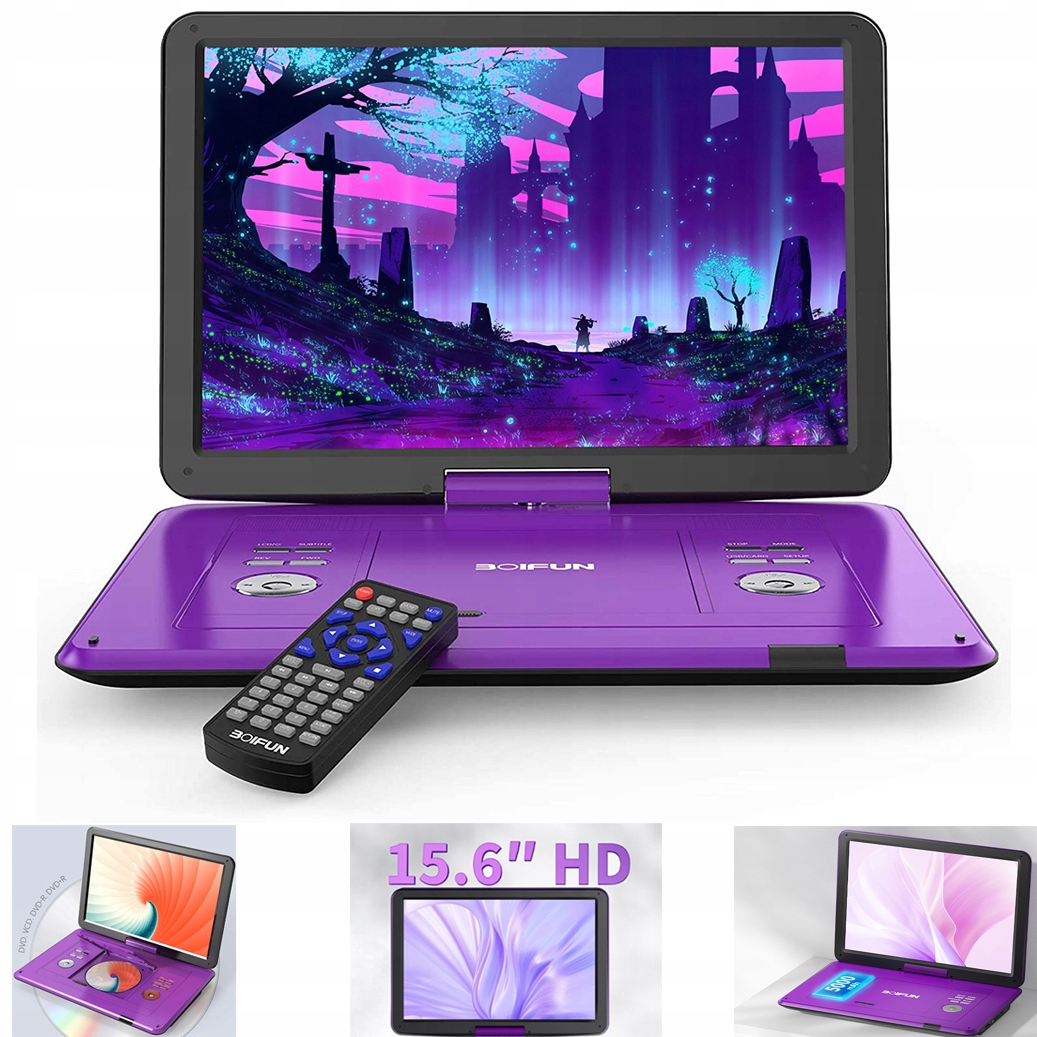 DVD 17.5PALCOVÝ Přenosný Přehrávač Do Auta, Konzole 5000MAH, Fialová Barva