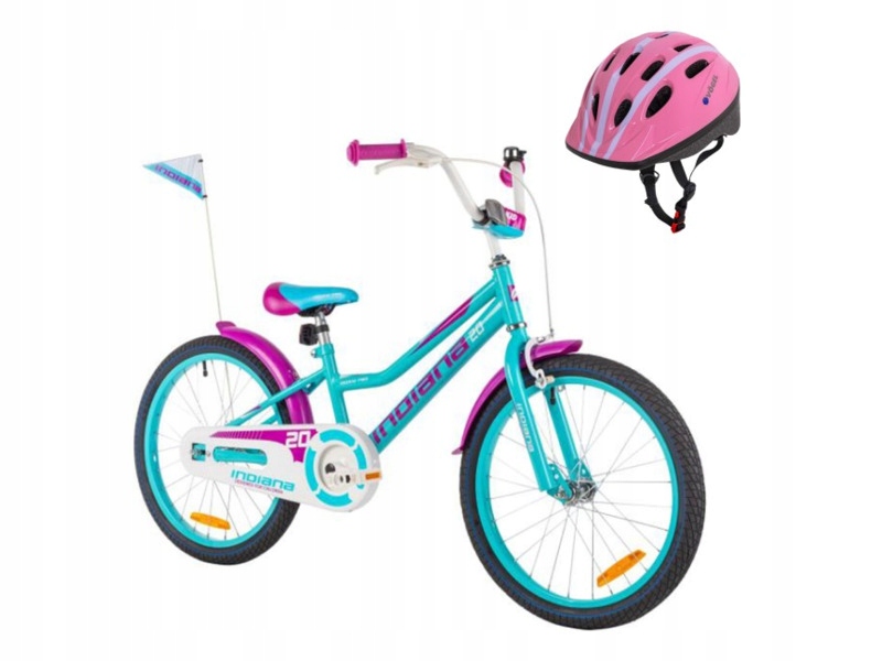 Rower dziecięcy Indiana Roxy Kid 20 cali dla dziewczynki Turkusowy Kask S