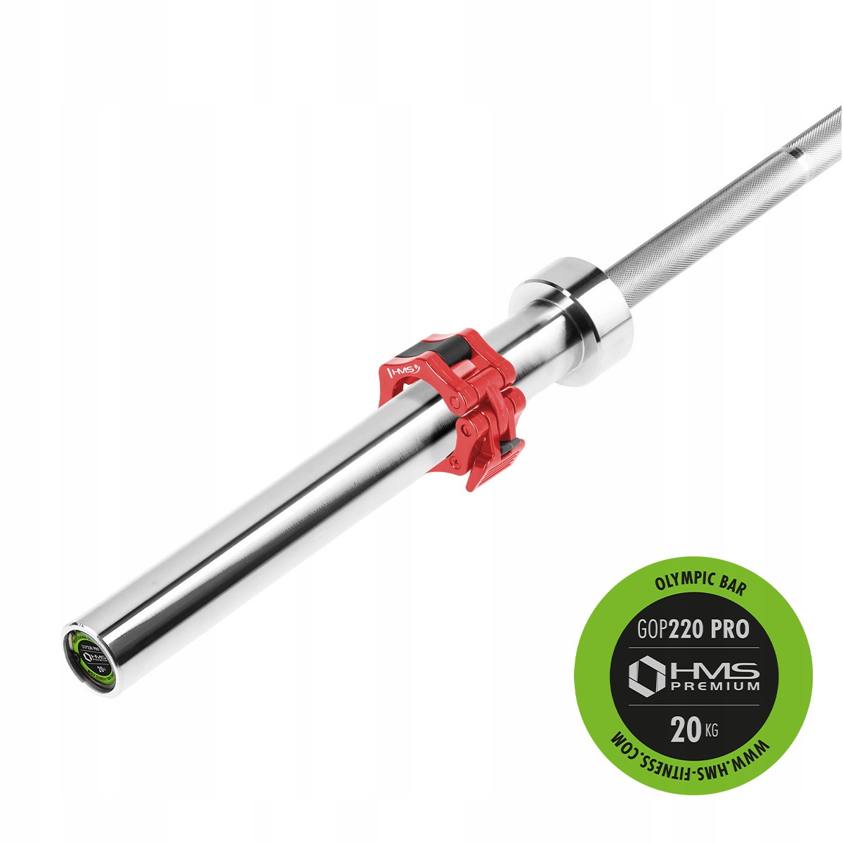 Gryf Prosty Olimpijski 220cm 20kg Hms Premium GOP220 Pro Zaciski Lock-Jaw