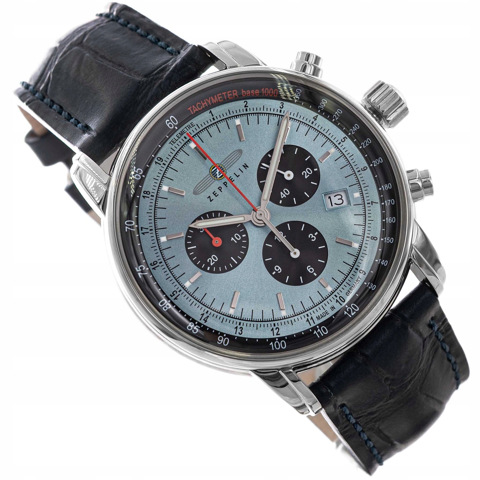 Pánské Hodinky Zeppelin 8886-2 LZ14 Marine Chronograph, Tmavě Modrá Barva Na Řemínku