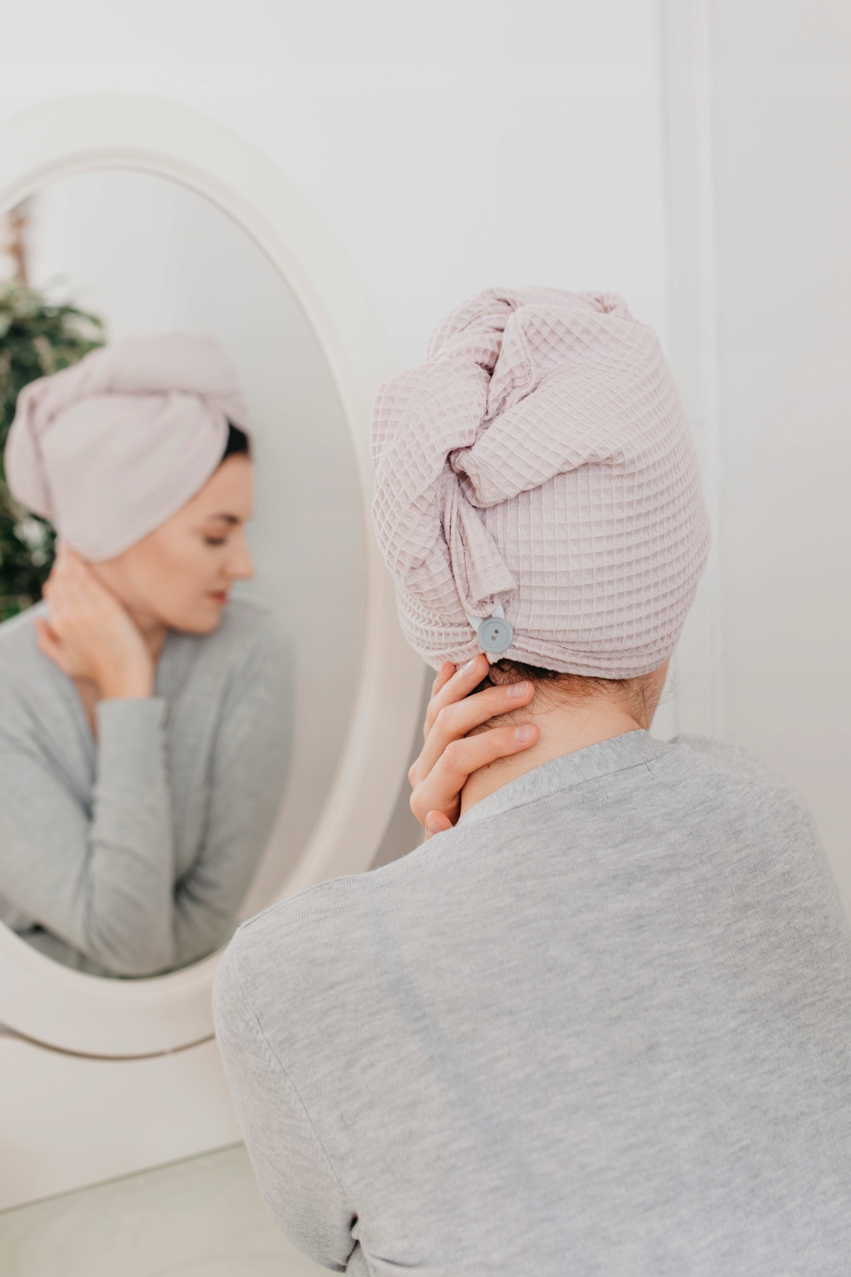 Turban na włosy, ręcznik na głowę RÓŻOWY Marka inna