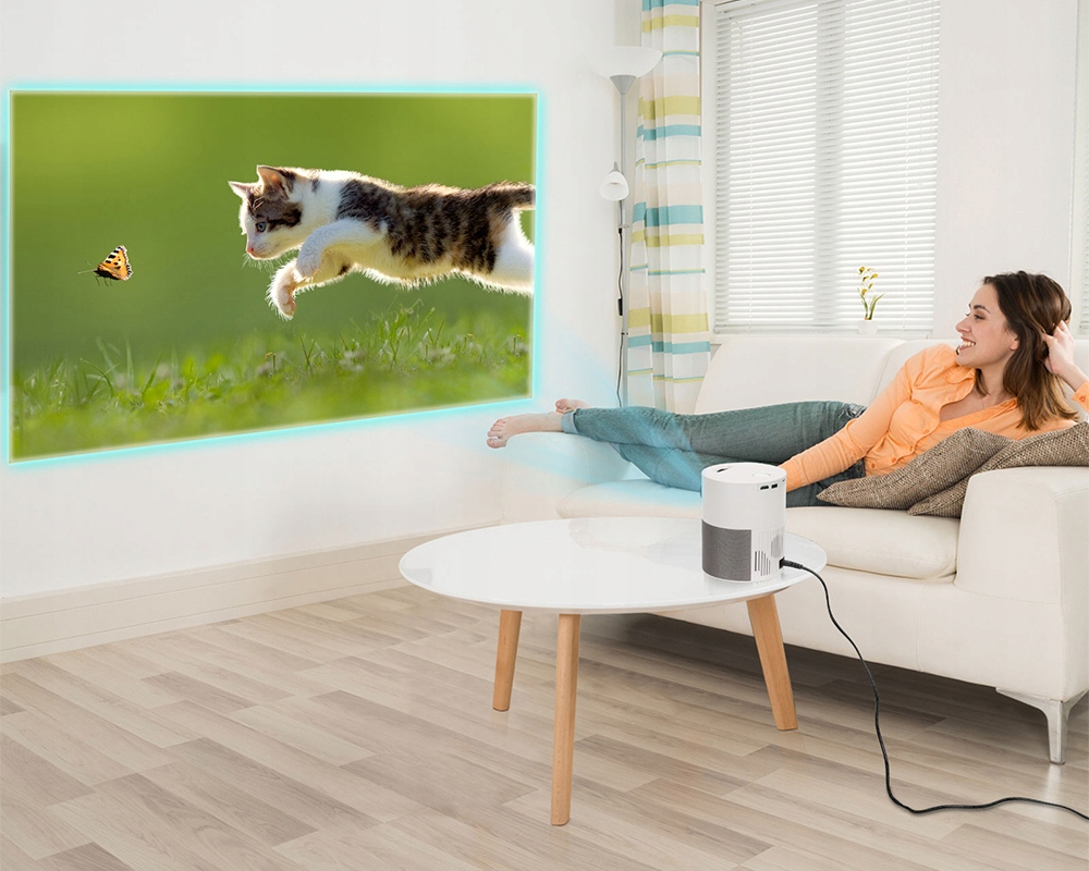 PROJEKTOR PRZENOŚNY RZUTNIK FILMOWY FULL HD Z TORBĄ WIFI BLUETOOTH ANDROID Jasność lampy (ANSI) 4000 lm