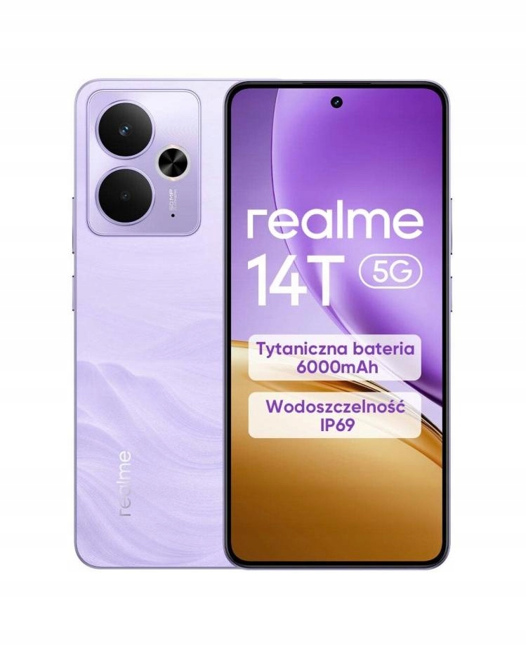 Smartfón realme 14T 5G 8/256GB Dual Sim Nfc Amoled Fialový
