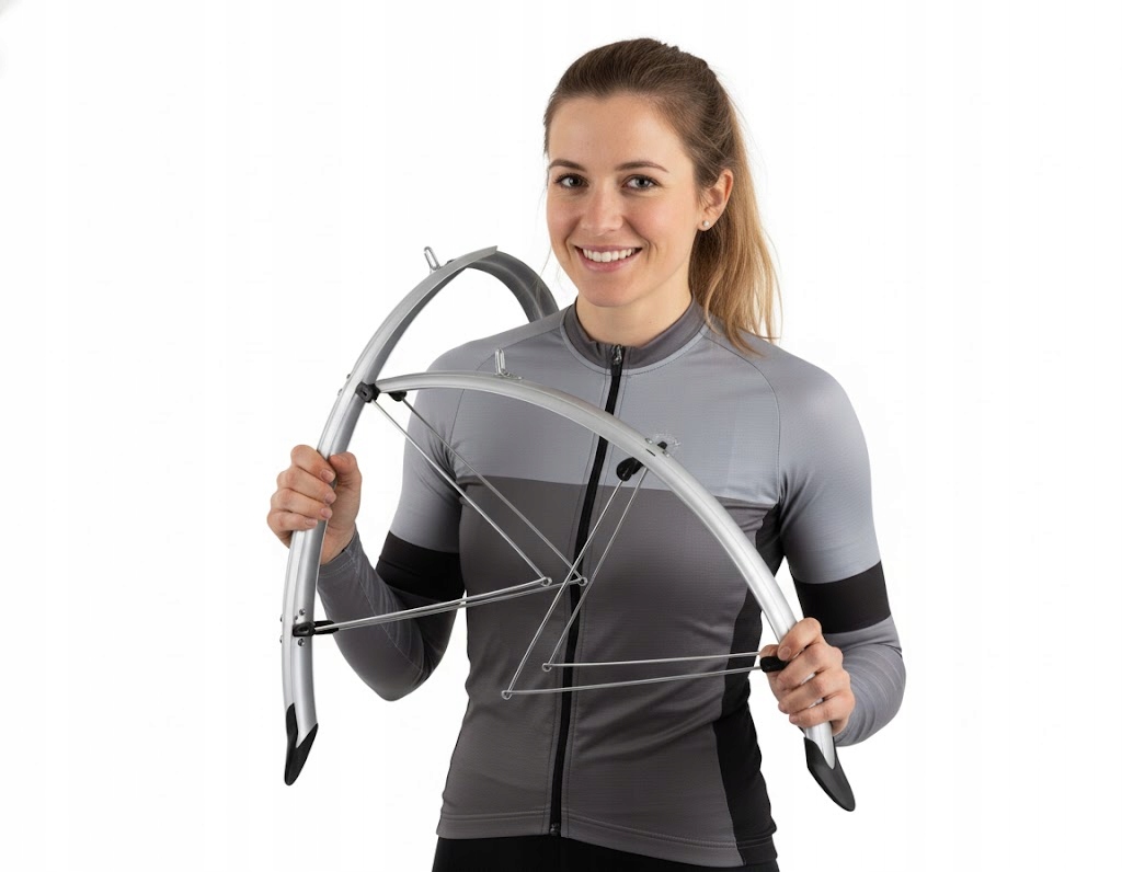 Nové blatníky na kolo Orion 26 palců Stříbrné s lapačem, šířka 58 mm