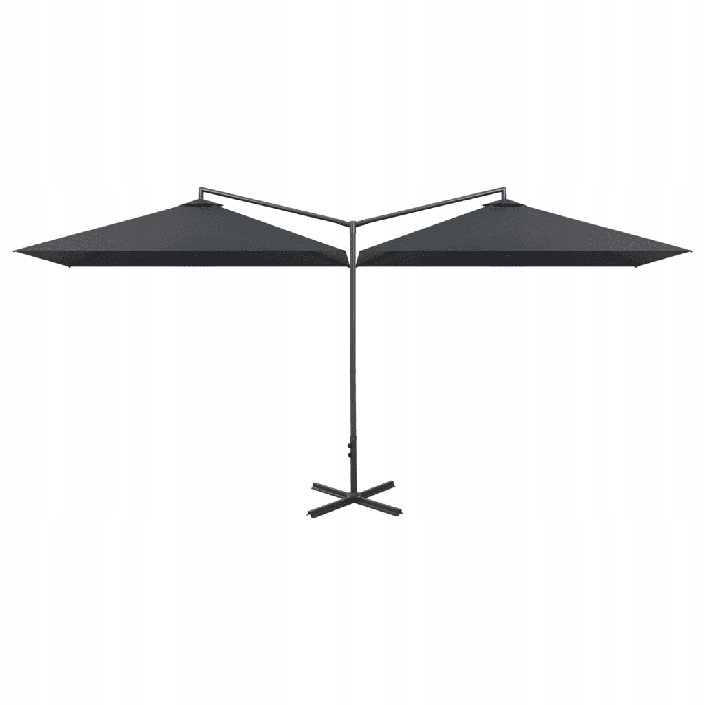 Dvojitý zahradní slunečník antracitový 600 x 290 x 260 cm