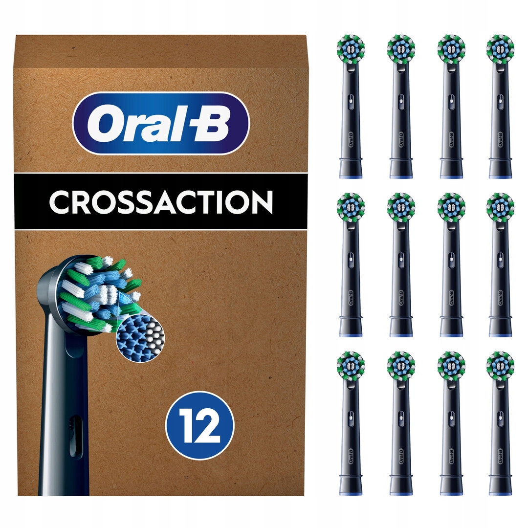 Oryginalne Końcówki Oral-b Do Szczoteczki Cross Action 12szt. Czarne