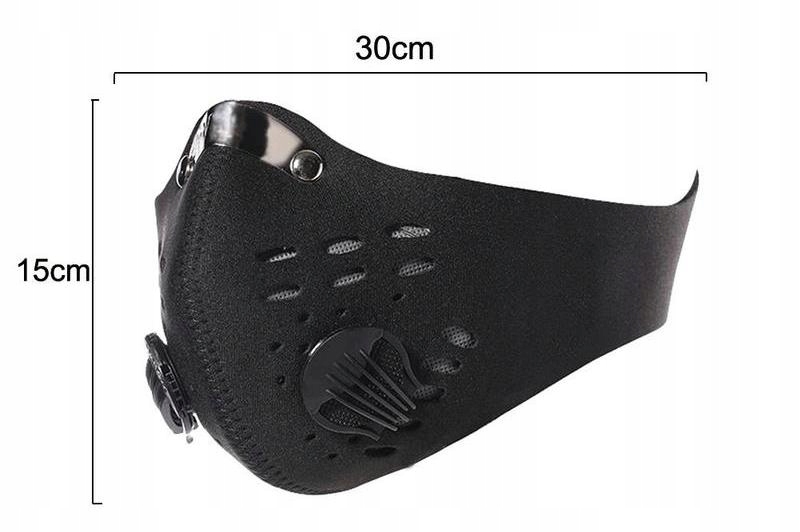 MASKA NA TWARZ NEOPRENOWA CZARNA + FILTR N95 Marka Inna marka