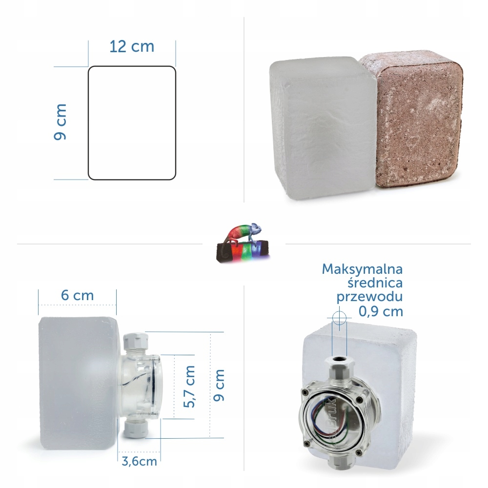 8x Kostka Brukowa LED LedBruk 24V 9X12cm BZ 5300K Liczba punktów światła 1