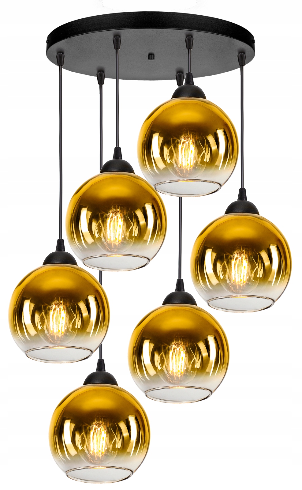 

Szklana Lampa Wisząca Sufitowa Żyrandol Kule Led