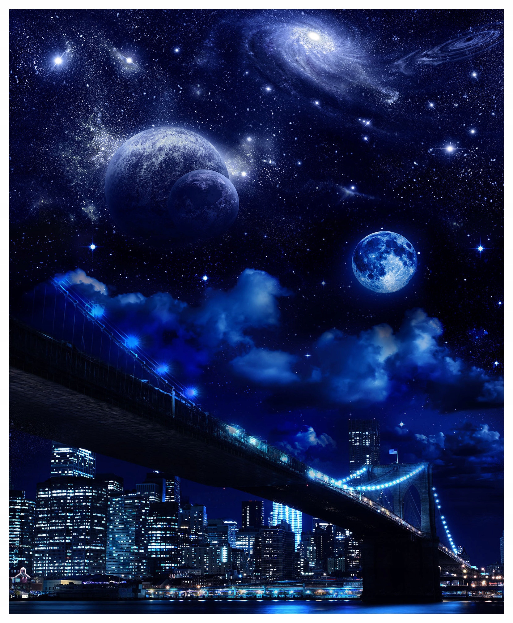 Fototapeta Brooklyn Vesmír Noc Město Fantazie Odyssea 206x275 lepidlo