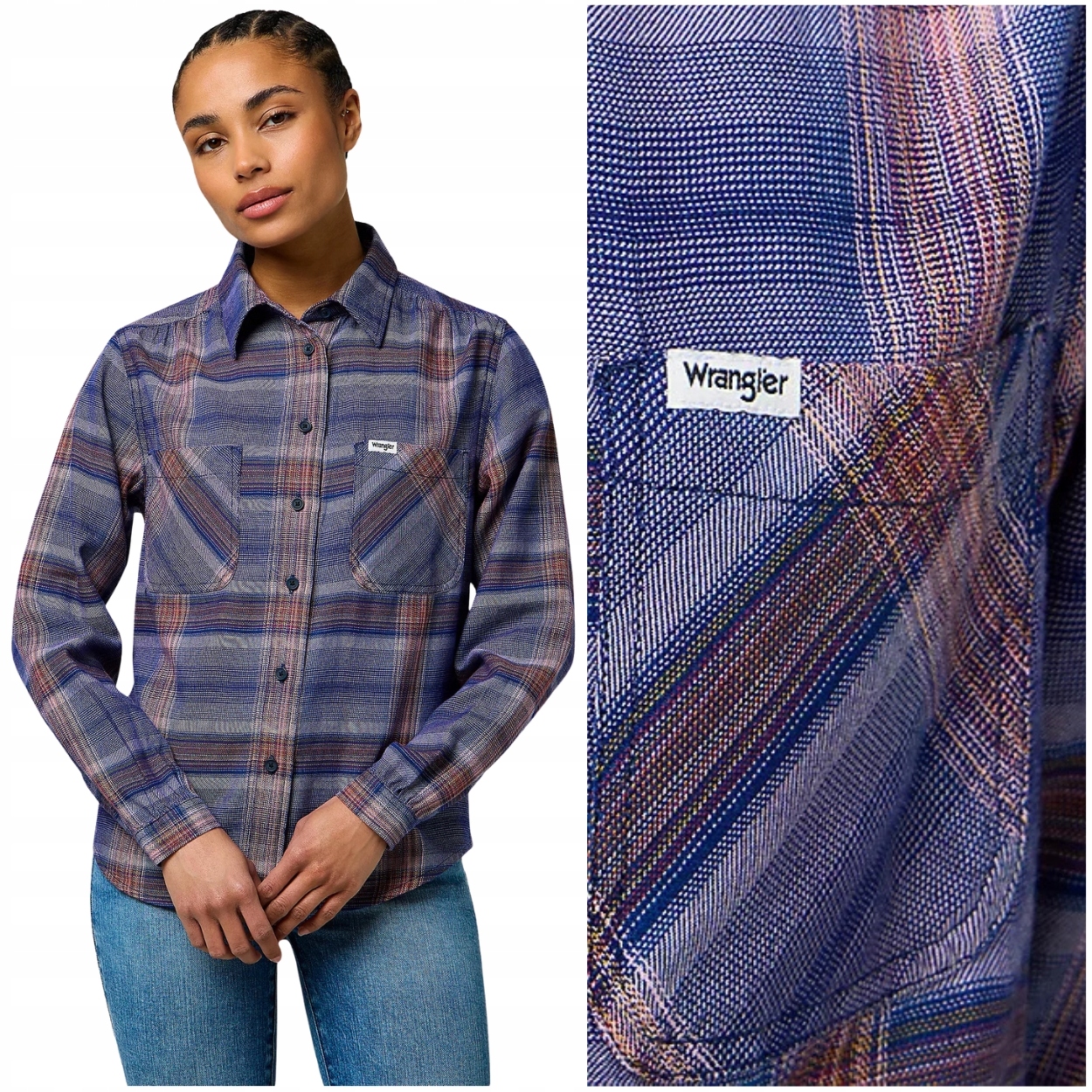 Wrangler Femme Western Shirt Earth dámská kostkovaná bavlněná košile L