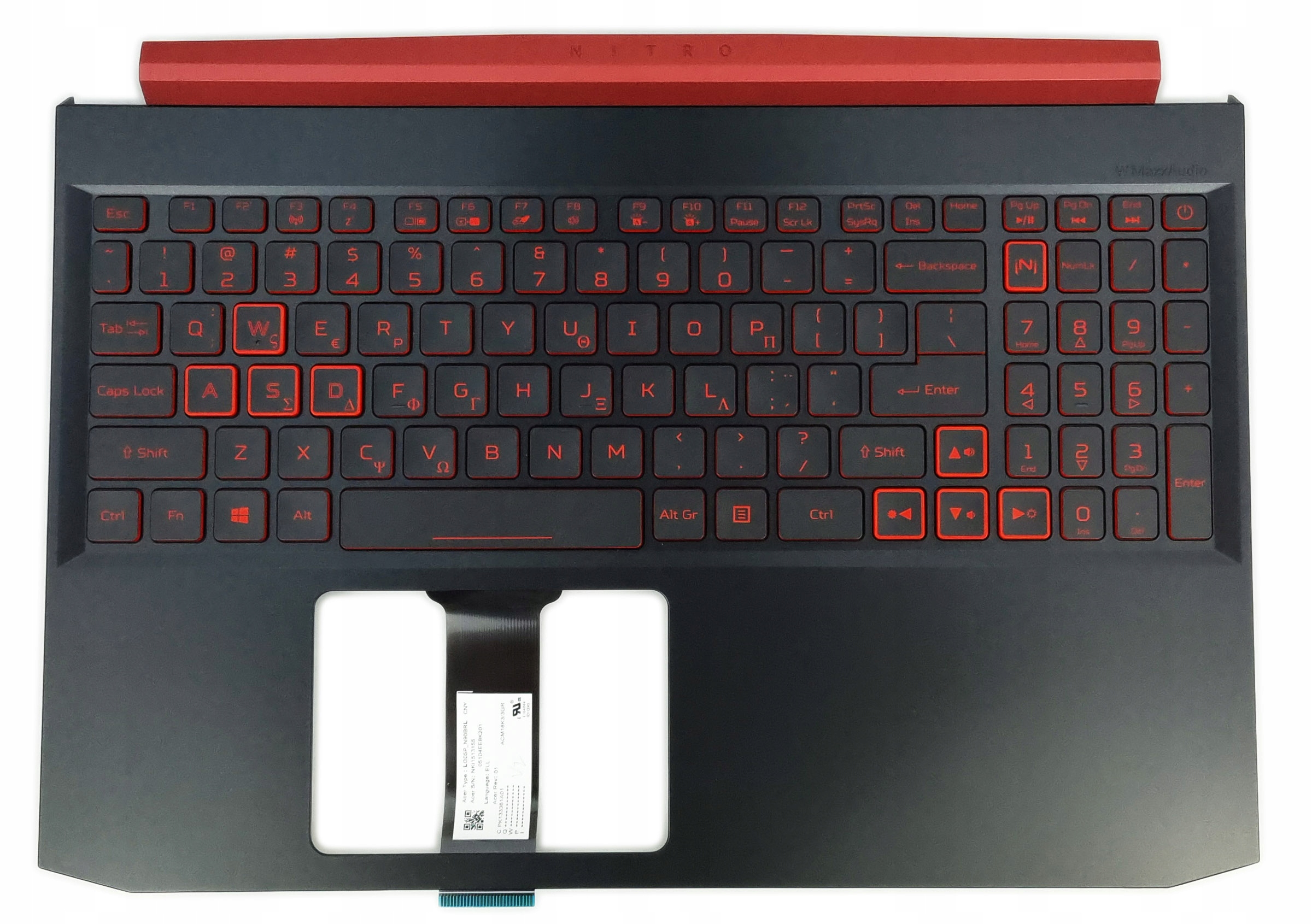 Nová Klávesnice Acer Nitro AN515-54 Pouze Pro GTX1050 GTX1650 Řecká