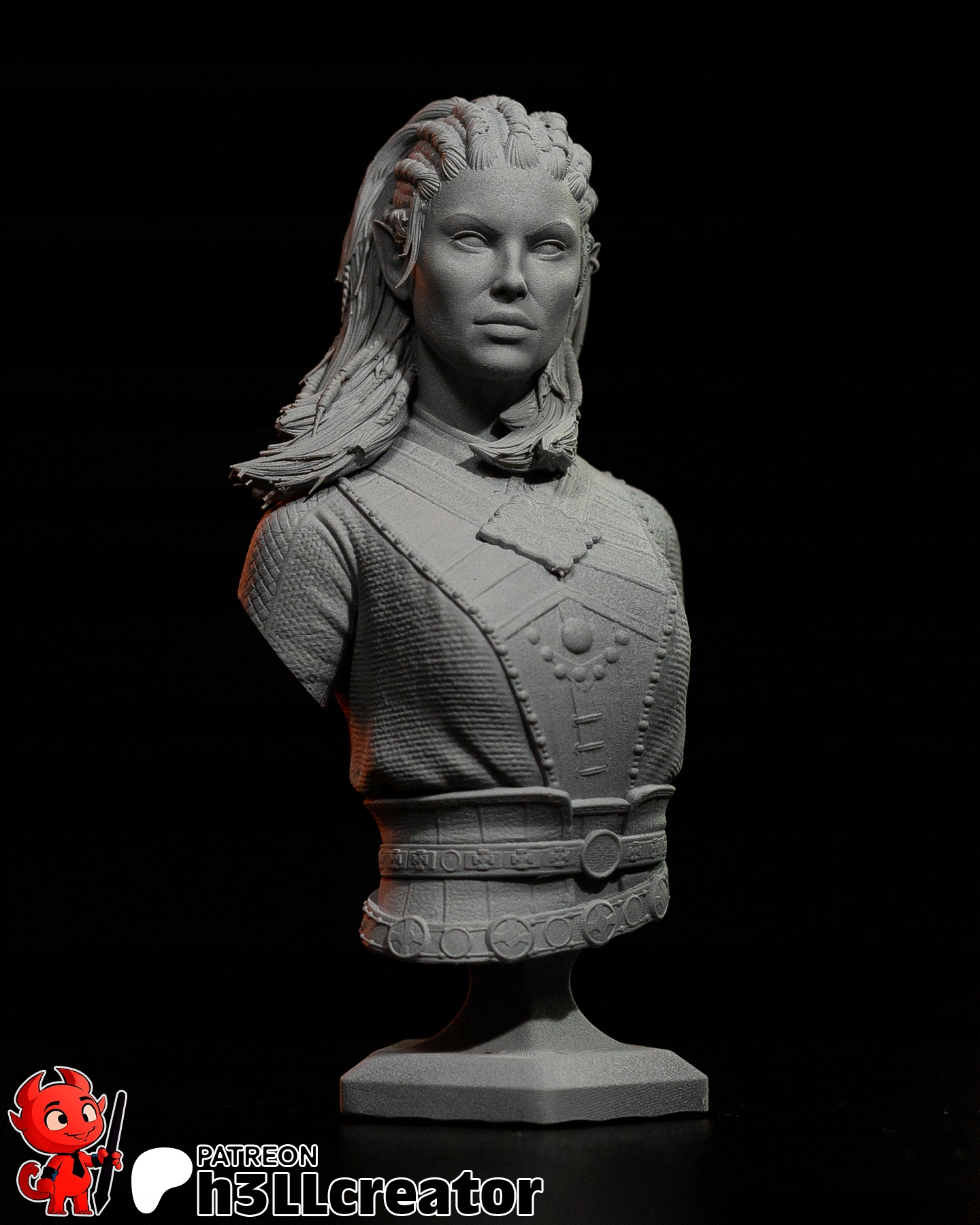 Figurka Jaheira Baldurs Gate 3 Busta h3LL creator 3D tisk 12K